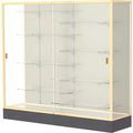 Waddell Display Case Of Ghent Colossus Floor Case, Plaque Back, Champagne Gold Frame, 72"L x 66"H x 20"D 2606-PB-GD